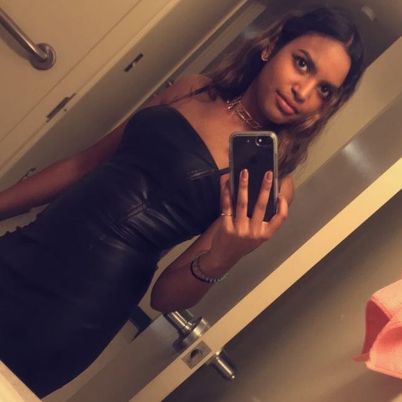 Dynamite - Leather Mini Dress in Black - Picture 8 of 9